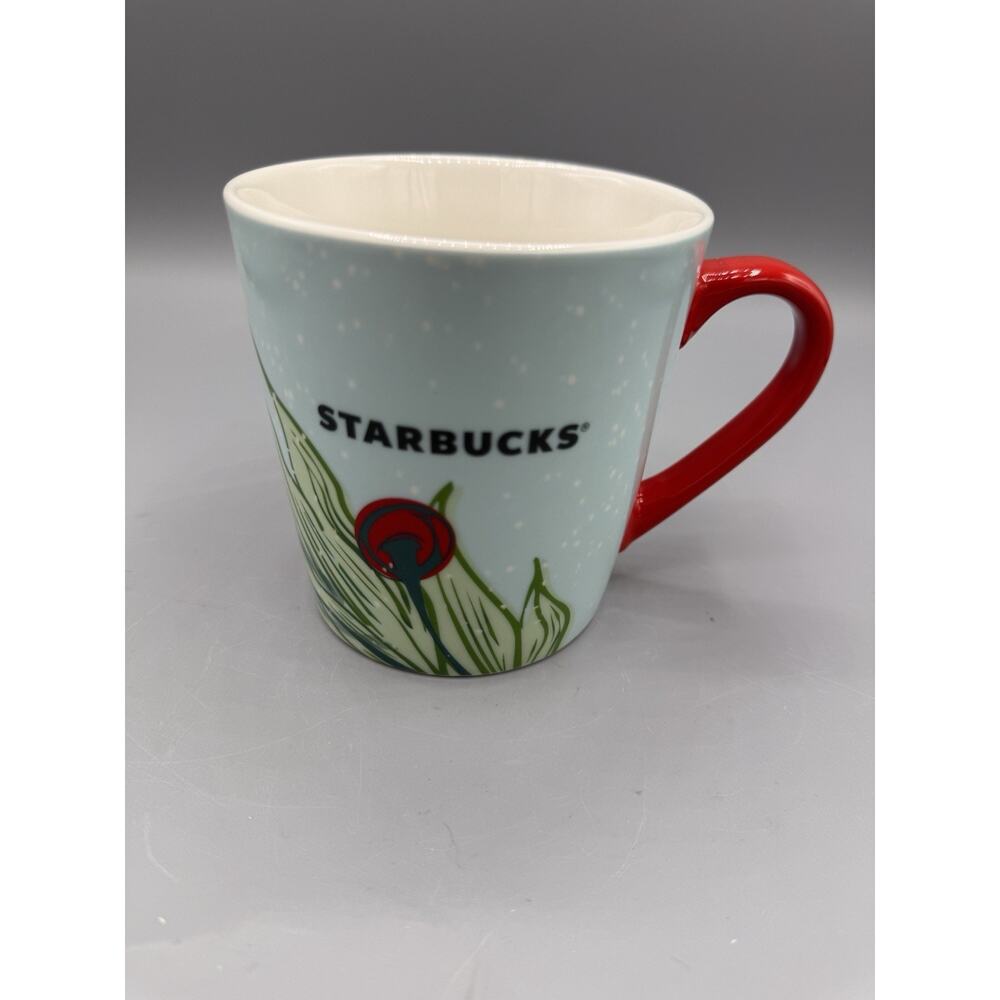 Starbucks 2020 Red Holly And Green Leaves Holiday 16 oz. Coffee Mug, New!